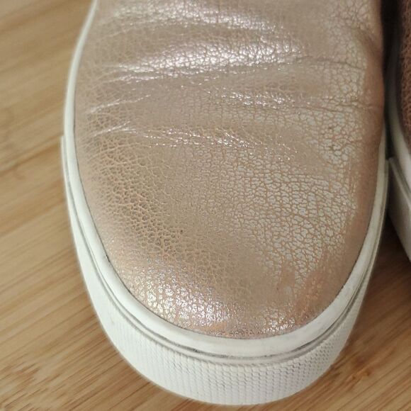 Frye Ivy Slip on Metallic Gold Leather Slip on Sneakers Women's Size 9M - Picture 6 of 15